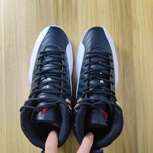 White and black, Jordan Brand, AJ12 sneakers, size 13.5